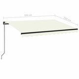 Manual Retractable Awning 350x250 cm Cream 3069077