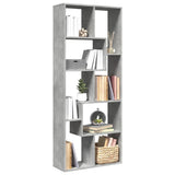 Room Divider Bookcase Concrete Grey 67x25x161.5 cm Engineered Wood 858078