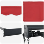 Retractable Awning Manual Red 400 x 300 cm Fabric, Metal 3330700