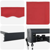 Retractable Awning Manual Red 400 x 300 cm Fabric, Metal 3330700