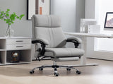 Faux Leather Massage Office Chair - Light Grey T3398P329951
