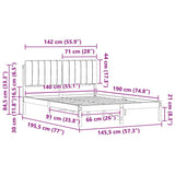 Bed Frame with Upholstered Headboard Dark Grey 140 x 190 cm 878055