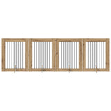 Dog Gate with Stands 4 pcs Artisan Oak 80 x 100 cm 892048