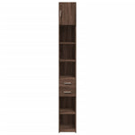 Slim Storage Cabinet Brown Oak 30x42.5x225 cm Engineered Wood 3281272