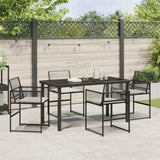 Garden Dining Set 5 pcs Black Powder-Coated Steel 3379324