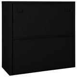 Sliding Door Cabinet Black 90x40x90 cm Steel 335956