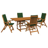 5-Piece Garden Dining Set Natural Solid Acacia Wood 3434499