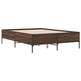Bed Frame without Mattress Brown Oak 150x200 cm King Size 3279796