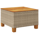 Garden Table Beige 55x55x36 cm Poly Rattan Acacia Wood 365910