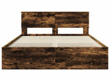 Bed Frame Smoked Oak 120 x 123 cm Engineered Wood 3408869
