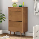 Shoe Cabinet MOLDE Brown 59.5x35x103 cm Solid Wood Pine 4013411
