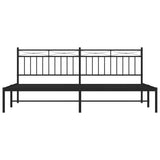 Metal Bed Frame without Mattress with Headboard Black 193x203cm 373697