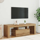 TV Cabinet with LED Lights Artisan Oak 120x36.5x40 cm Engineered Wood 856302