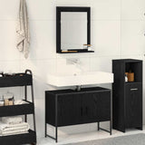 Bathroom Furniture Set Wall-mounted 2 pcs Black Engineered wood 3334333