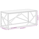 Coffee Table Silver Stainless Steel and Solid Reclaimed Wood 349944