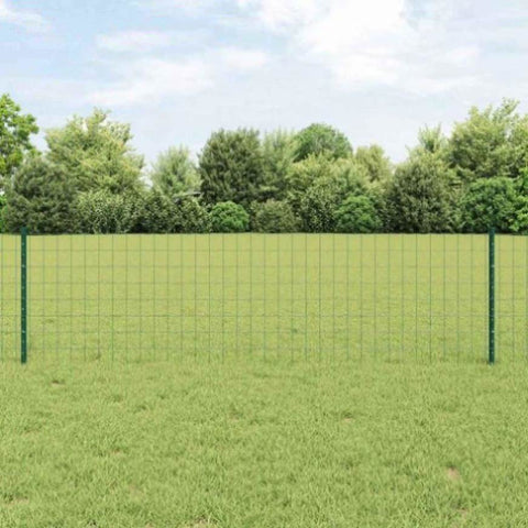 Fence with Posts Green 0.6 x 10 m Steel 3336040