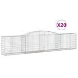 Arched Gabion Baskets 20 pcs 400x50x80/100 cm Galvanised Iron 3146993
