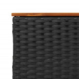 5 Piece Garden Sofa Set with Cushions Black Poly Rattan Acacia 3213537