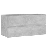 Sink Cabinet with Built-in Basin Concrete Grey Engineered Wood 3071562