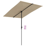 Garden Parasol Taupe Polyester 2x1.5 m Garden Parasol 47339