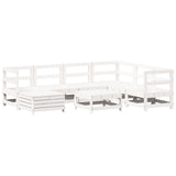 8 Piece Garden Sofa Set White Solid Wood Pine 3250557