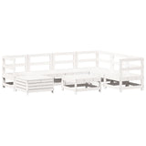 8 Piece Garden Sofa Set White Solid Wood Pine 3250557