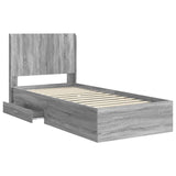 Bed Frame with Storage and Headboard Grey Sonoma 100 x 200 cm 3414146