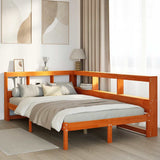 Bookcase Bed without Mattress Wax Brown 120x200 cm Solid Wood Pine 3324322
