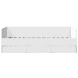 ZNTS Daybed with Drawers without Mattress White 90x200 cm 3280818