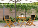Bistro Set Black Solid Acacia wood, Polypropylene Compact 3281853