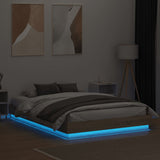 Bed Frame with LED without Mattress Sonoma Oak 150x200 cm King Size 3209788