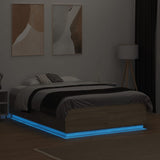 Bed Frame with LED without Mattress Sonoma Oak 135x190 cm Double 3209648