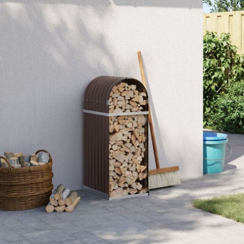 ZNTS Log Holder Brown 40x45x100 cm Galvanised Steel 364567