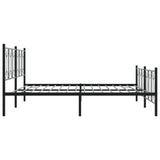 Metal Bed Frame without Mattress with Footboard Black 193x203cm 376152