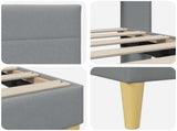 Bed Frame with Headboard Light Grey 180 x 200 cm Fabric 42027615