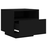 ZNTS Bedside Cabinet with LED Lights Black 40x39x37 cm 836800