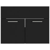 Sink Cabinet With Basin Black and White Engineered wood and Ceramic 3070821