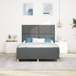 ZNTS Bed Frame in Dark Grey, 140x200 cm, Fabric 3344810