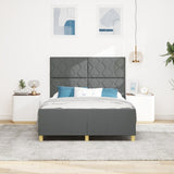 ZNTS Bed Frame in Dark Grey, 140x200 cm, Fabric 3344810