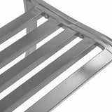 Garden Bench Black Steel, plastic 120 cm Durable Garden Bench 319582