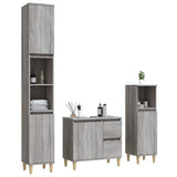 ZNTS 3 Piece Bathroom Cabinet Set Grey Sonoma Engineered Wood 3185541