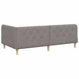 Corner Bed Frame with Headboard Taupe 100 x 200 cm Fabric 42016582