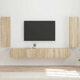 TV Wall Cabinet Set 4 pcs Sonoma Oak Engineered Wood 3408927