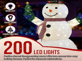 1.7M Lighted Snowman Holding Small Tree Christmas Yard Decorations, Pre-lit Pull Up Snowman with 200 51059356