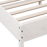Bed Frame without Mattress White 150x200 cm King Size Solid Wood Pine 842643