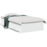 Bed Frame White Engineered wood Single Bed Frame Rectangular 3280433