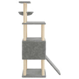 Cat Tree with Sisal Scratching Posts Light Grey 153 cm 172116