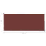 ZNTS Patio Retractable Side Awning 200x500 cm Brown 313420