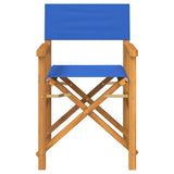 Folding Director's Chairs 2 pcs Blue Solid Wood Teak 4008514