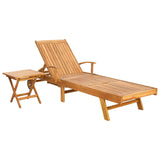 Sun Lounger with Table 2 pcs Brown 40 x 40 x 40 cm 42032669